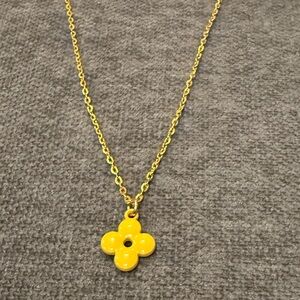Yellow Flower Pendant Necklace